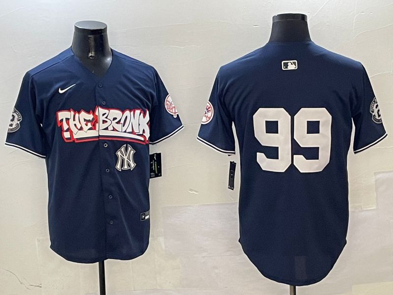 Men New York Yankees #99 Judge Drak Blue four generations Joint Name 2025 Nike MLB Jersey style 14->new york yankees->MLB Jersey